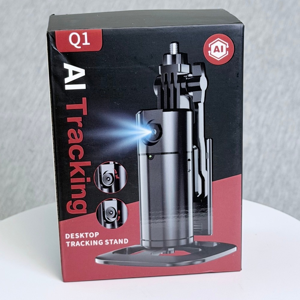 Q1 AI Auto Face Tracking Gimbal Desktop Phone Stand 360 Rotation Black